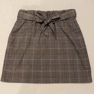 Express Plaid Tie Waist Skirt